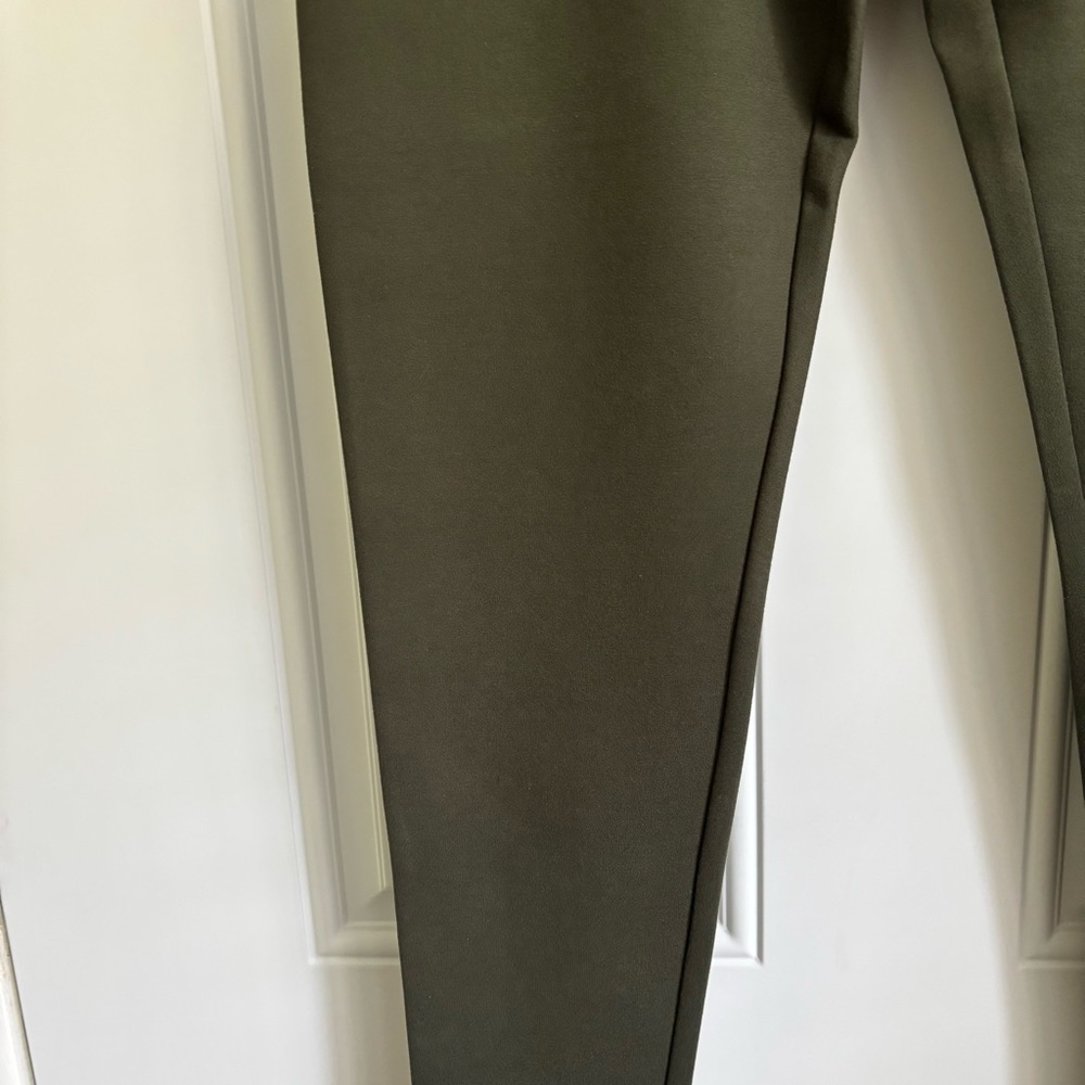 High-Rise Olive Green Ponte Leggings - Picture 3 of 8